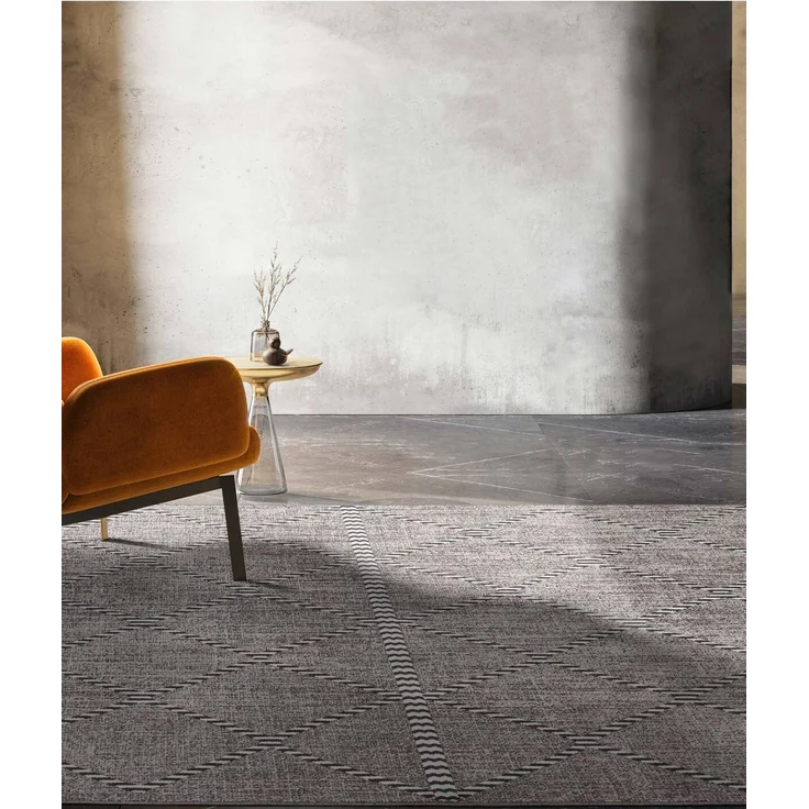 Zenith Blauer Teppich 78 x 150 cm Polyester Grau 88779323 [en. casa] – Bild 2