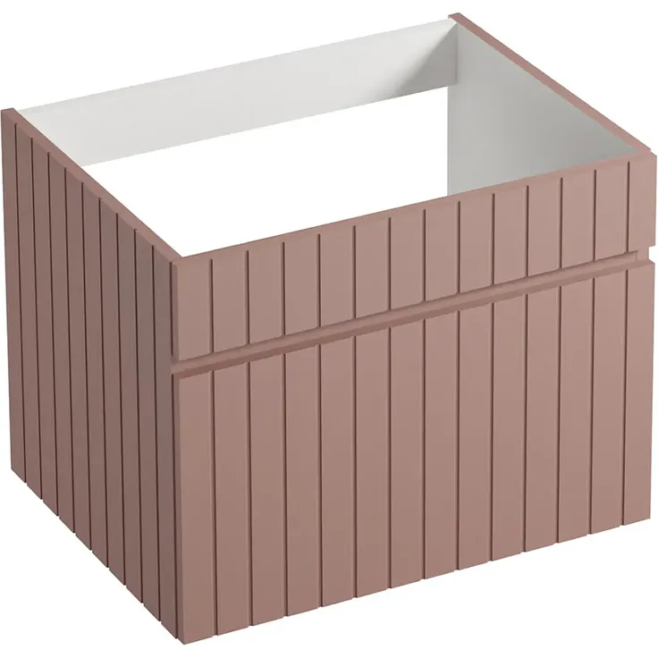 Vente-unique - SATARA Waschbeckenmöbel Holz, Platte Puderrosa - B 46 cm x H 46 cm x L 60 cm – Bild 5