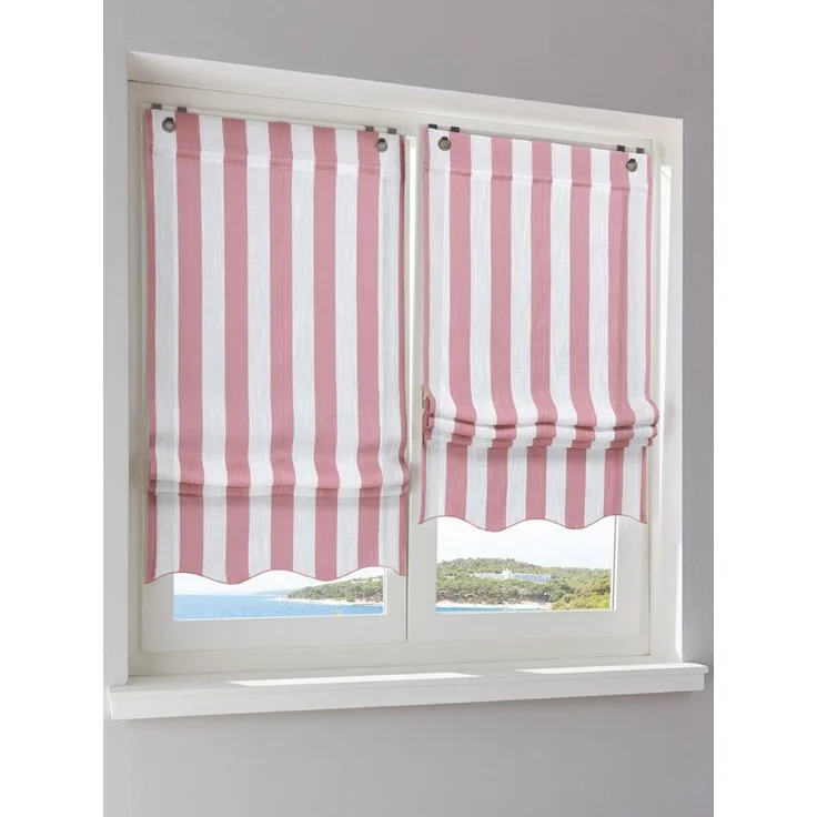 Rollo Raffrollo, heine, halbtransparent, Ösen mit Fensterhaken