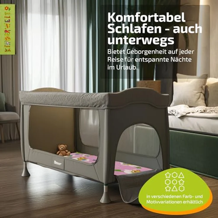 KiNDERWELT Reisebett Baby Reisematratze 120x60 cm, rosa, Klappmatratze Faltmatratze, Schaumstoff Matratze Kinder aus hochwertigem Kaltschaum, Made in Germany – Bild 5