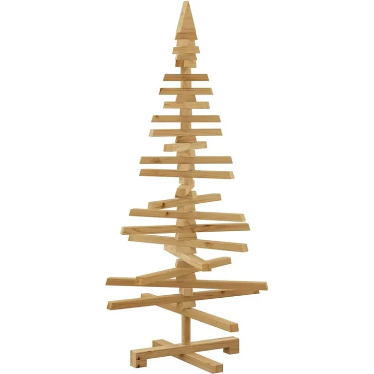 vidaXL Holz Weihnachtsbaum mit Ständer Braun 120 cm Massivholz Kiefer 42016699