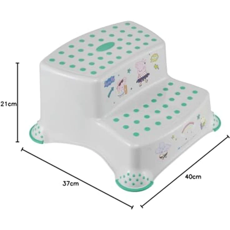 Keeeper Peppa Tritthocker Schemel zweistufig mit anit-rutsch-funktion Soft Grey – Bild 9