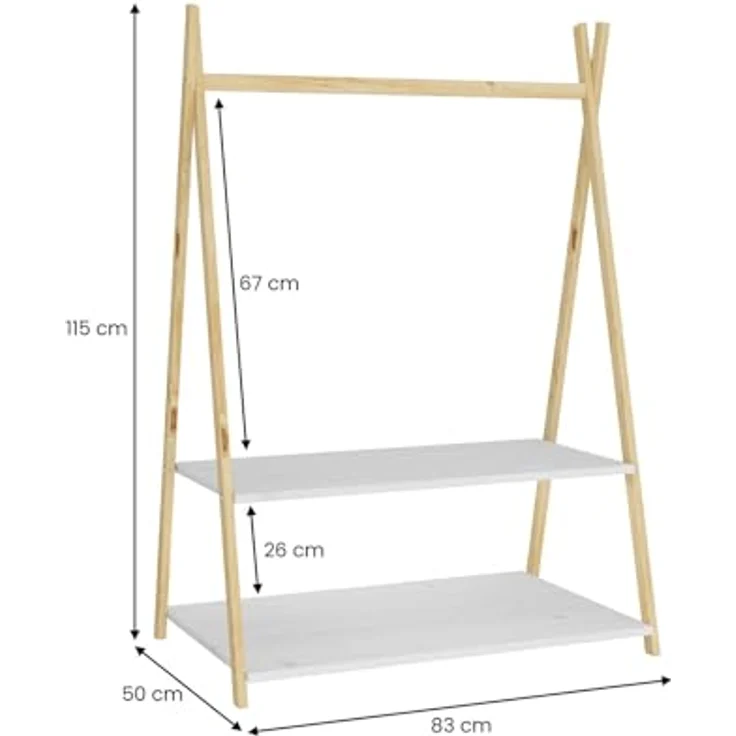 IDIMEX Kinderkleiderschrank DANILO Kindergarderobe freistehend Ablage Tipidesign – Bild 6