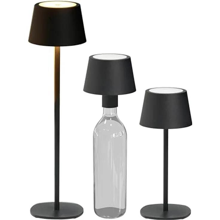 Northpoint LED Tischleuchte LED Akku Tischlampe Flaschenleuchte 3in1 45cm warmweiß – Bild 2