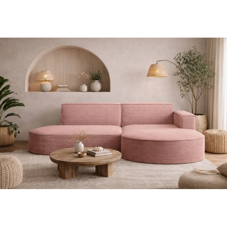 Kaiser Möbel Ecksofa Designer MODENA STUDIO L stoff Cord, Ecksofa, Cord Sofa, L-Form, Links/Rechts wählbar – Bild 1