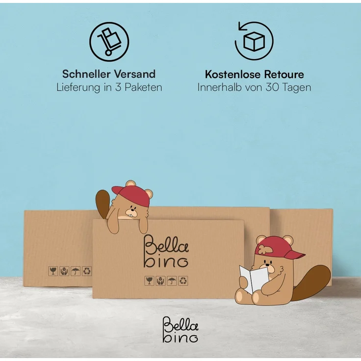 Bellabino 'Vils' Hausbett 90x200 cm mit Gästebett 90x190 cm, weiß, Kiefer Massivholz, Montessori Kinderbett mit Ausziehbett, inkl. Rausfallschutz und Lattenrost – Bild 9