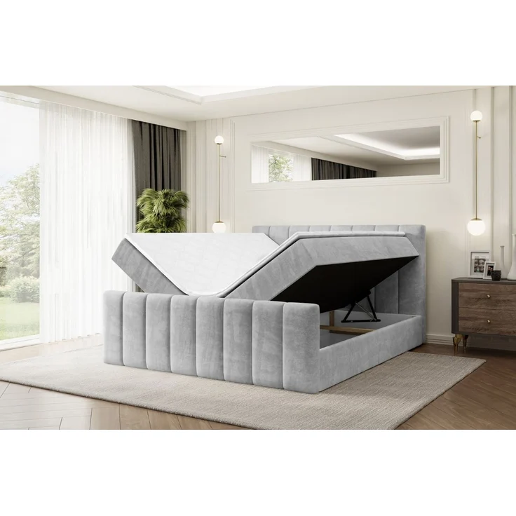 ALTDECOR Boxbett OTTA-Z (Multipocket-Matratze H4, H3 Matratze Bonellfederung, Topper, Kopfteil), Doppelbett mit Fußteil – Bild 3