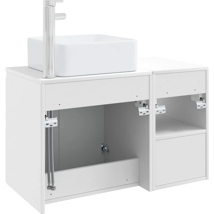 vidaXL Badezimmerschrank-Set 2 stk. Weiß 83 x 35 x 80 cm Holzwerkstoff 3404064 – Bild 6