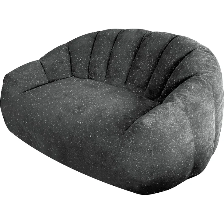 Sitzsack-Sessel 140cm×98cm×61cm in Grau mit Armlehnen und weichem Flanellstoff – Bild 2