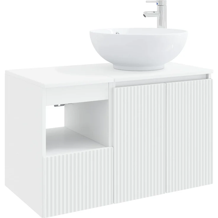 vidaXL Badezimmerschrank-Set 2 stk. Weiß 79,5 x 44,5 x 80 cm 3404084 – Bild 2