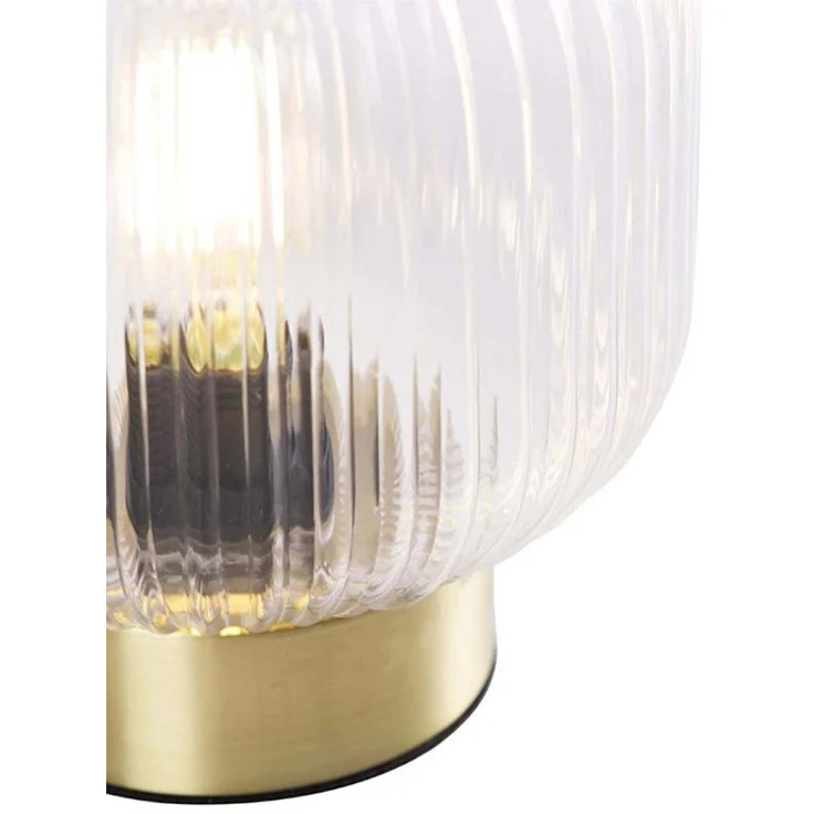 Qazqa Tischleuchte Karel, ohne Leuchtmittel, E27, Gold/Messing, Art Deco, Glas, 1-flammig – Bild 2