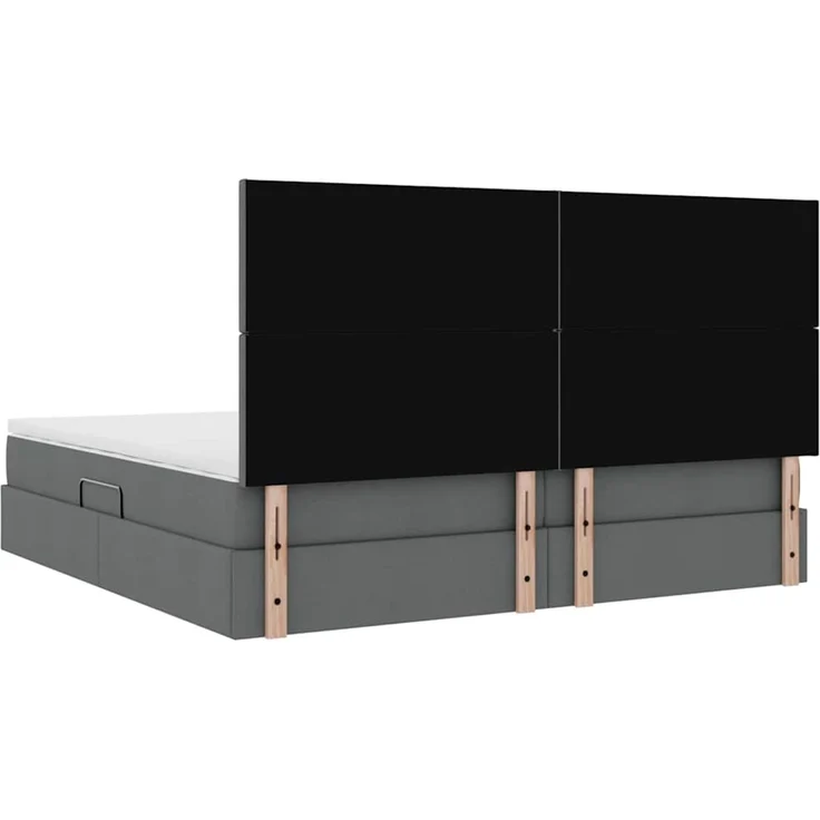 vidaXL LED-Speicherbett mit Matratze Dunkelgrau 200 x 200 cm Stoff 3372376 – Bild 12