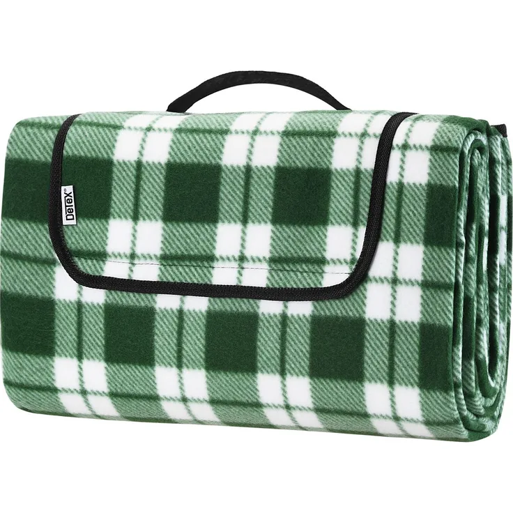 DETEX® Picknickdecke, 200x200 cm, Karo/Grün, wasserdicht, isoliert, faltbar