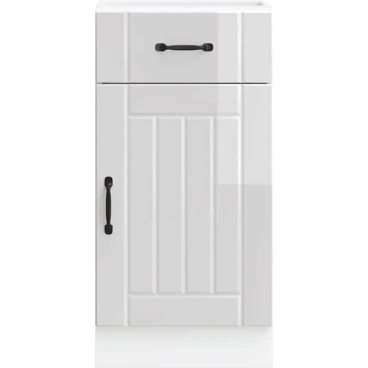 vidaXL Küchen-Unterschrank Lucca Hochglanz-Weiß Holzwerkstoff 853709 – Bild 4