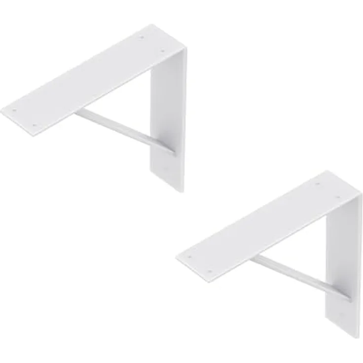 Alberts Regalträger, Metall, 5x20.5x20.5 cm, Weiß, für Wandregale im Wohnzimmer