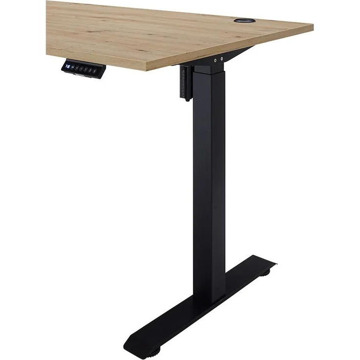 Elektro-Schreibtisch Gedankenplatz / Ben 3, Holzwerkstoff, Schwarz, Holzfarben – Bild 5