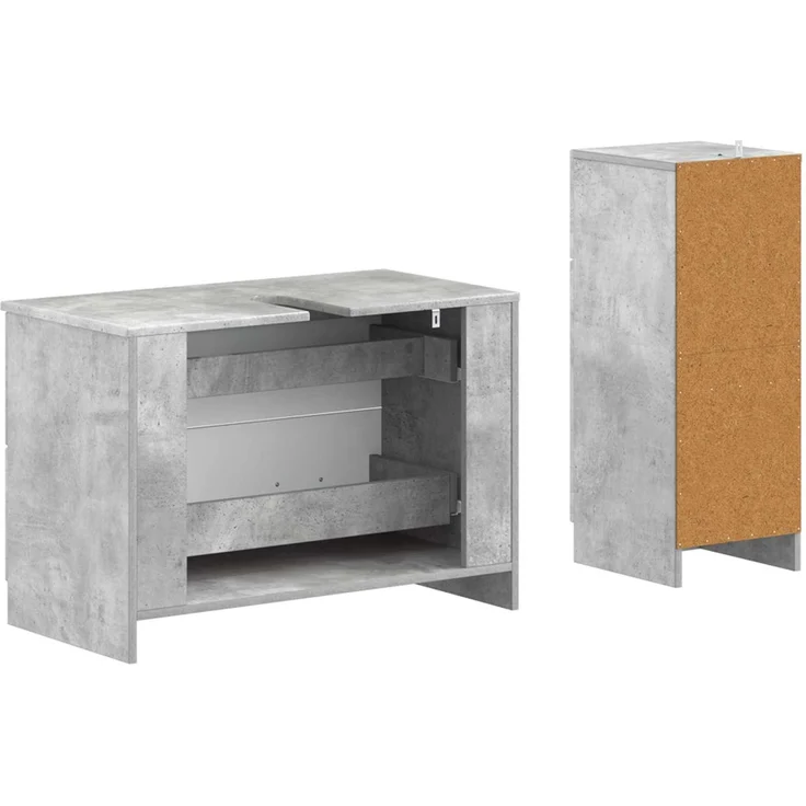 vidaXL 2-teiliges Badezimmer Schrank Set UTRECHT Betongrau 3417732 – Bild 5