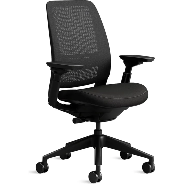 Steelcase Series 2 Bürostuhl mit Netzrücken in Schwarz und Sitzbezug in Onyx Schwarz