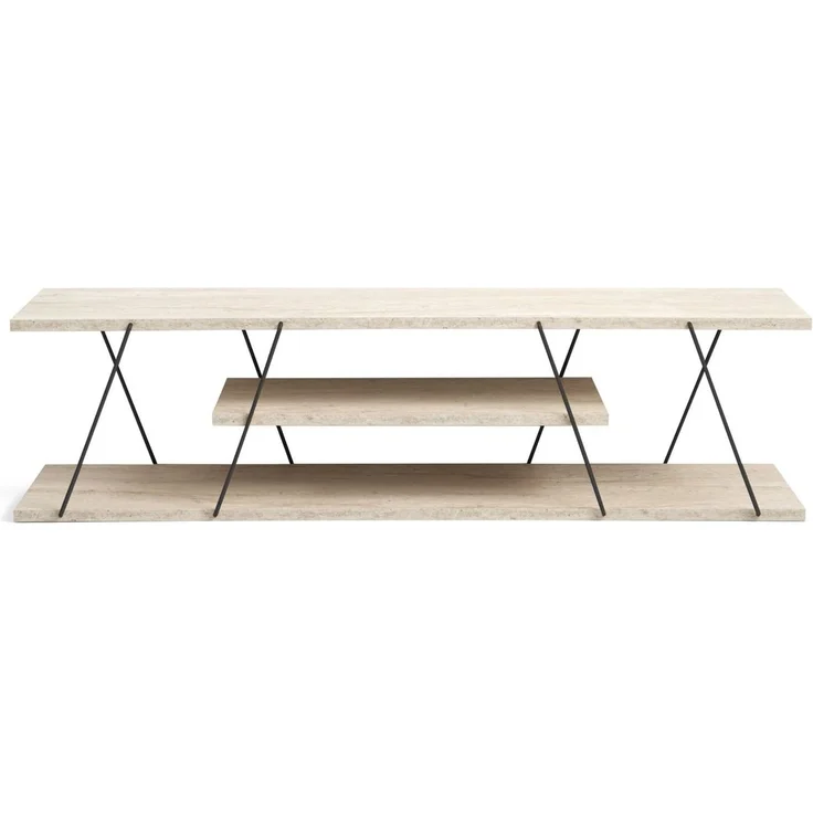 TV-Ständer, 'Canaz', 33 x 30 x 120, Travertinschwarz – Bild 4