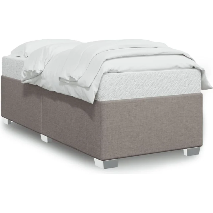 vidaXL Bettgestell ohne Matratze Taupe 90x190 cm Stoff 3284440 – Bild 2