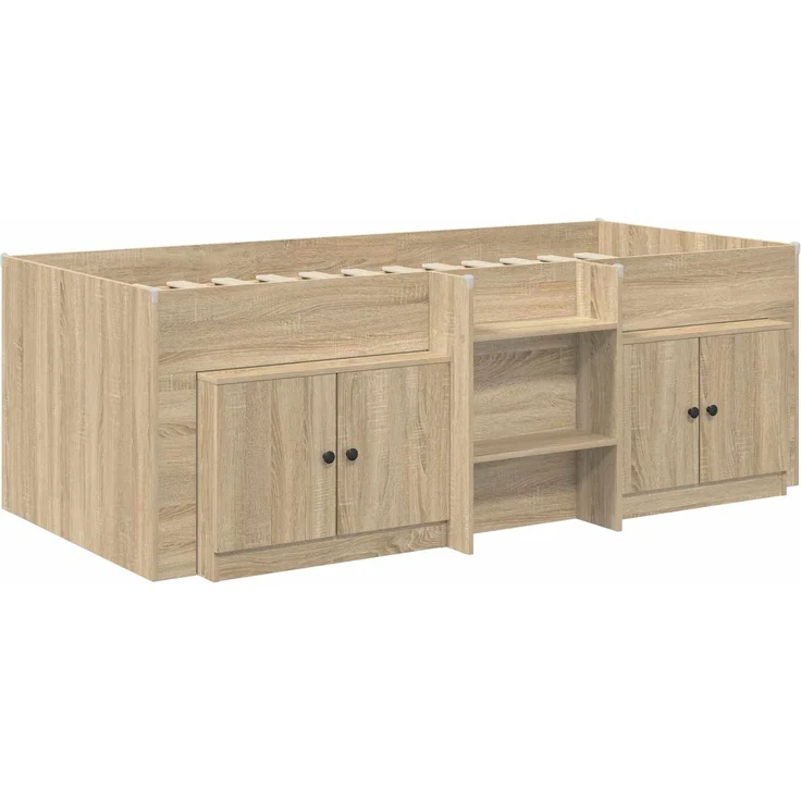 vidaXL Loft Bettgestell mit Schrank 3 stk. Sonoma-Eiche Holzwerkstoff 3423376 – Bild 3