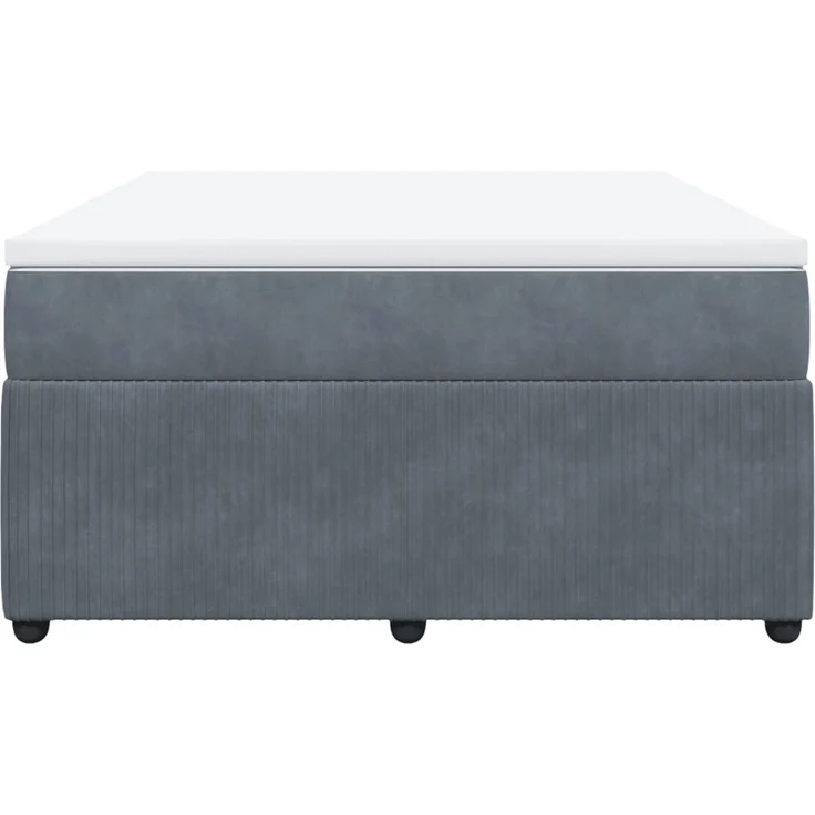 vidaXL Boxspringbett mit Matratze Dunkelgrau 140x190 cm Samt 3285639 – Bild 4