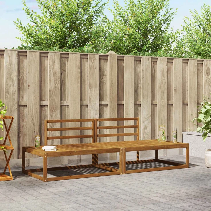 vidaXL Outdoor-Sofagarnitur Natur Massivholz Akazie 3368122 – Bild 1
