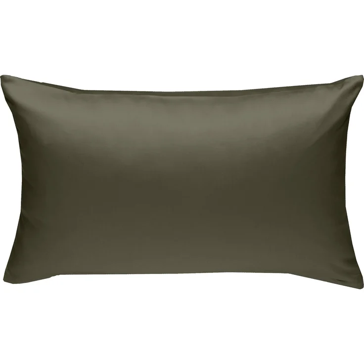 Mako-Satin / Baumwollsatin Bettwäsche uni / einfarbig dark olive Kissenbezug 40x60 cm – Bild 3
