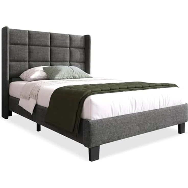 Ball & Cast Polsterbett (90x200cm) Doppelbett mit Matratze, Gepolstertem Kopfteil + Lattenrost, Einfache & Zeitsparende Montage, Grau – Bild 10
