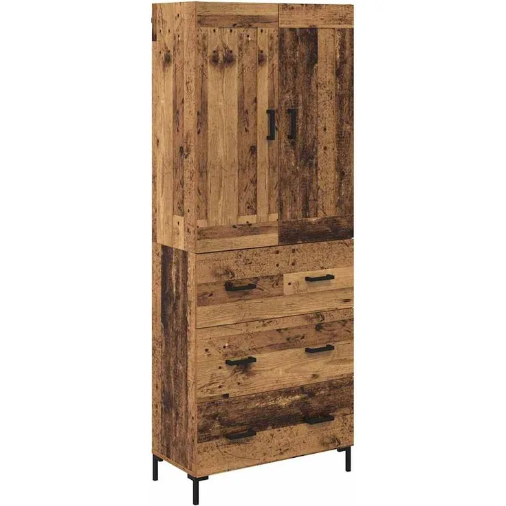vidaXL Highboard mit Schubladen 2 pcs Altholz Holzwerkstoff 3415660