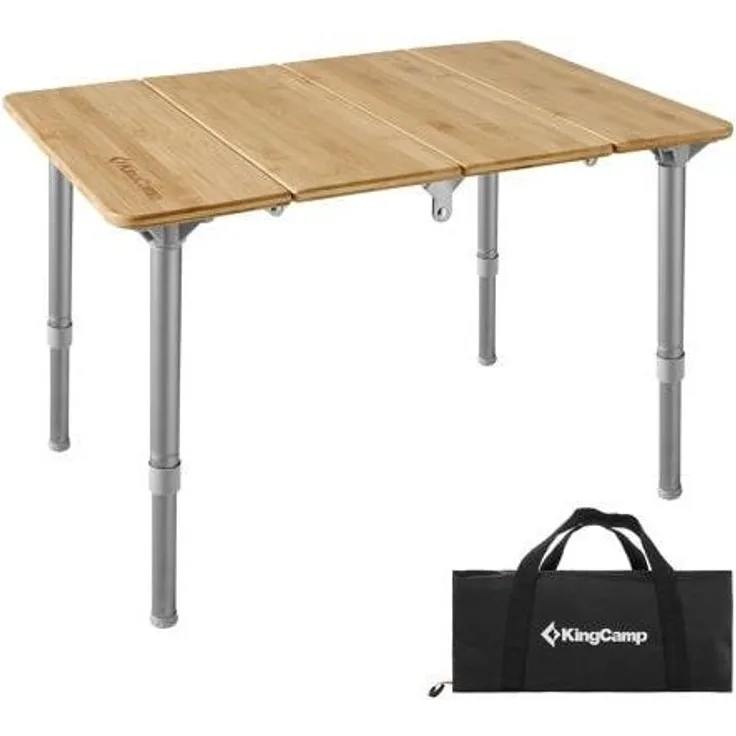 KingCamp Bamboo Beistelltisch XS, silber, 60x40 cm