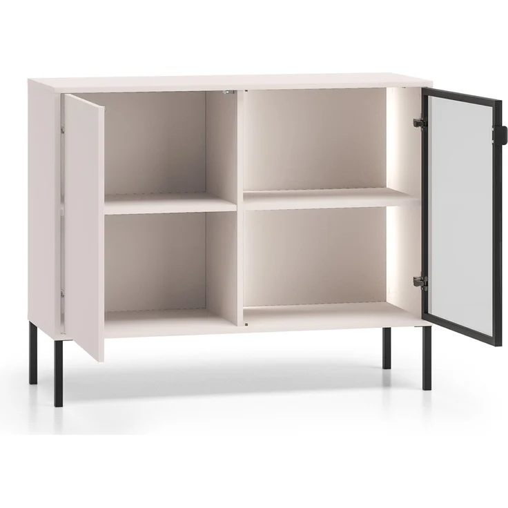 Selsey 'Barnee' – Sideboard mit beleuchteter Glasvitrine, Kaschmir, 107 cm – Bild 4