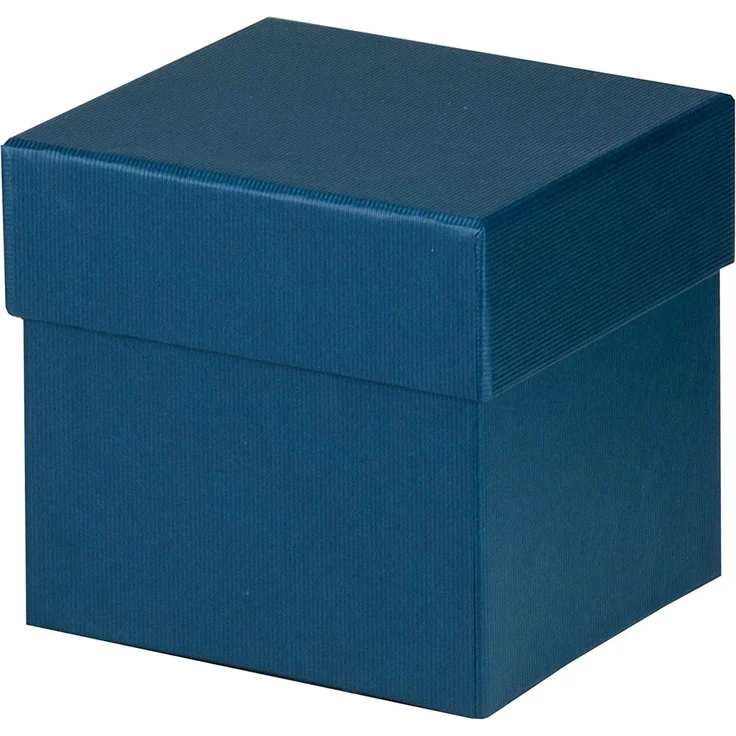 Rössler - Geschenkbox mit Deckel 105 x 105 x 105 mm Navy | Geschenkkarton mit Deckel für kleine Geschenke, Schmuck, Gutscheine und Erinnerungsstücke