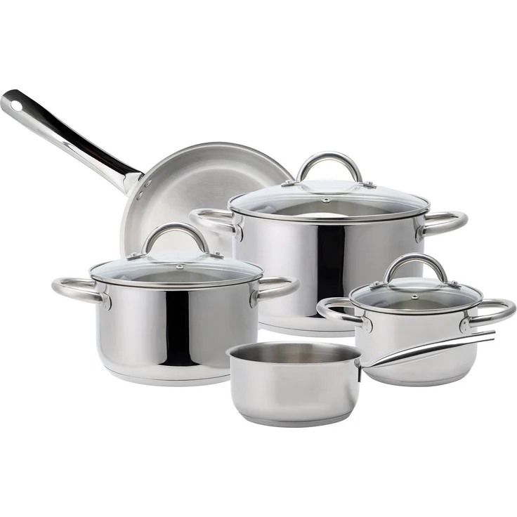 ECHTWERK Topf-Set Silber-Edition, Edelstahl 18/8 (Set, 8-tlg, je 1 Kochtopf 16/20/24 cm, Kasserolle 16 cm, Bratpfanne 24 cm), für alle Herdarten geeignet, Induktion – Bild 5