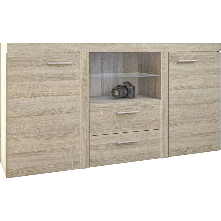 AX LIVING Schubladenschrank Kommode Spacoro 2F2S Modern Eiche Sonoma – Bild 2
