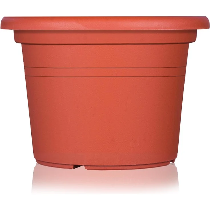 BigDean 3x Blumentopf Ø 35 cm Farbe Terrakotta Kunststoff Pflanztopf Containertopf Übertopf Pflanzkübel rund 35 x 25 cm – Bild 2