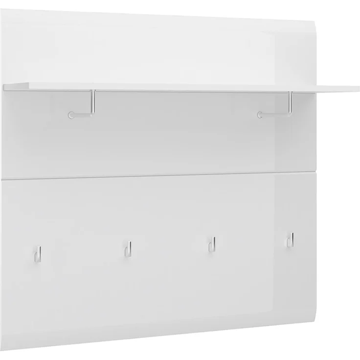 Garderoben-Set 6-teilig mit Garderobenschrank, 2x Garderobenpaneel weiß Hochglanz MALABO-129 – Bild 8
