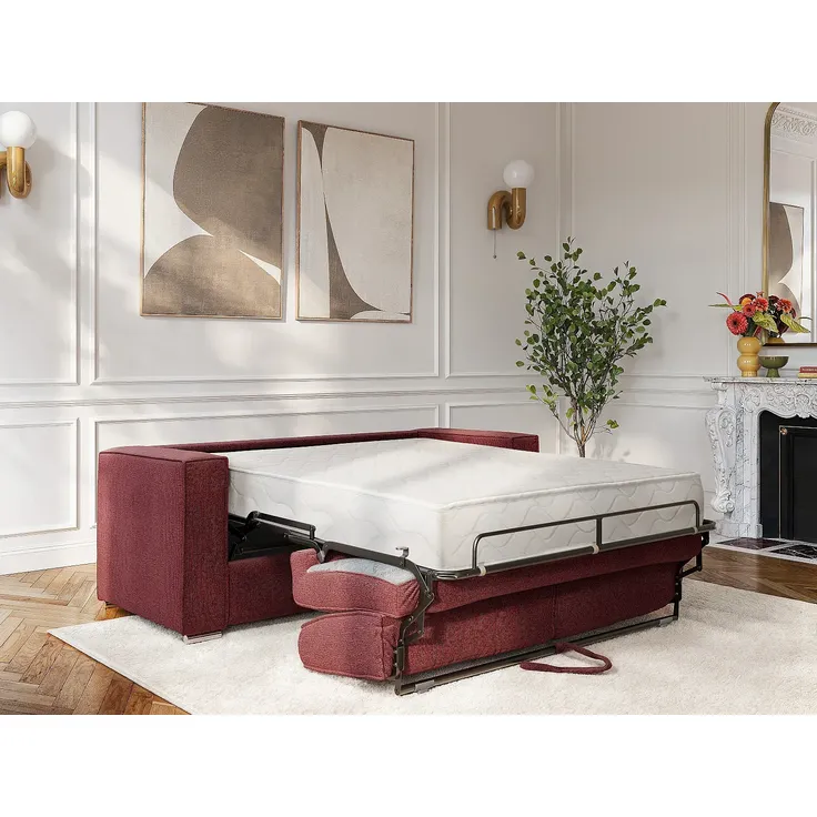 Vente-unique - LORETO Sofa Stoff Rot - B 223 cm95 cm x H 90 cm x L 195 cm – Bild 3