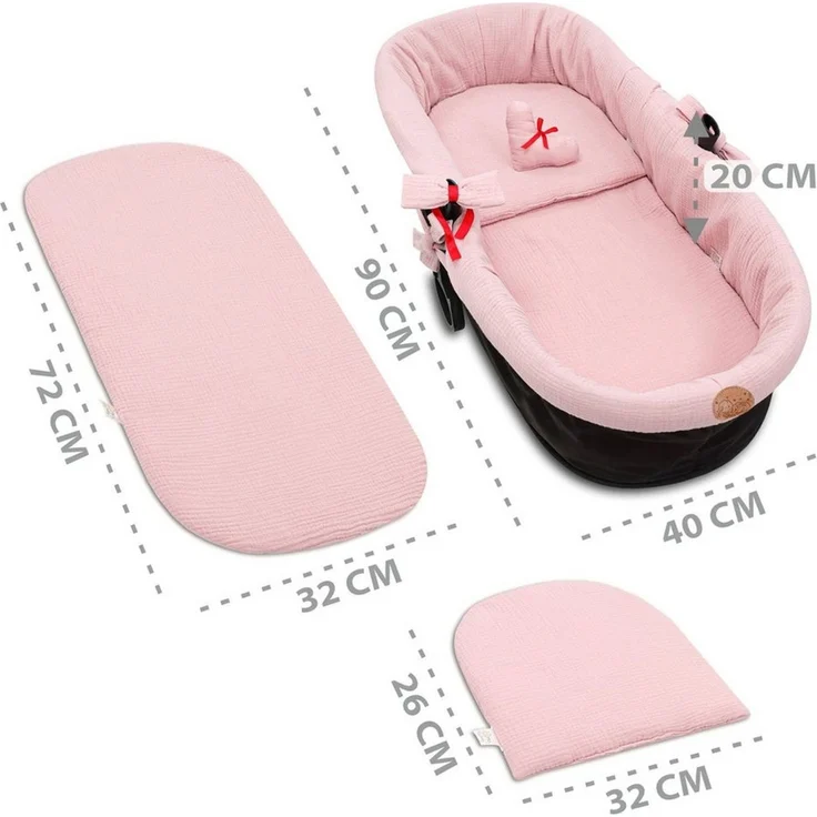 Totsy Baby Kuschelnest Umrandung für Kinderwagen - Bezug für Babywanne Nestchen – Bild 2