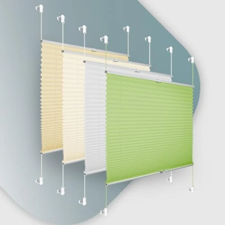 Plisseerollo ohne Bohren Klemmfix 75x130 cm(BxH) Grün Jalousie Sonnenschutz Easyfix Faltrollo Lichtdurchlässig Rollo für Fenster & Tür – Bild 1
