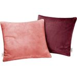 s.Oliver Doublesoft Kissenbezug 50x50 cm - super kuschelig & weich, Polyesterflausch 2 Stück dunkelrot
