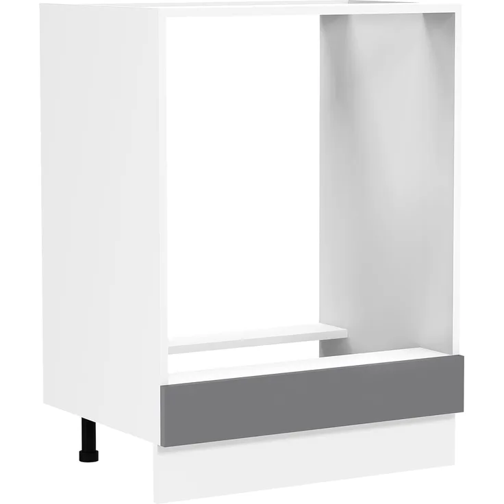 VCM Küchenmöbel Herdumbauschrank & Ofenschrank Fasola 919315 Weiß / Anthrazit H. 82 x B. 60 x T. 46 cm