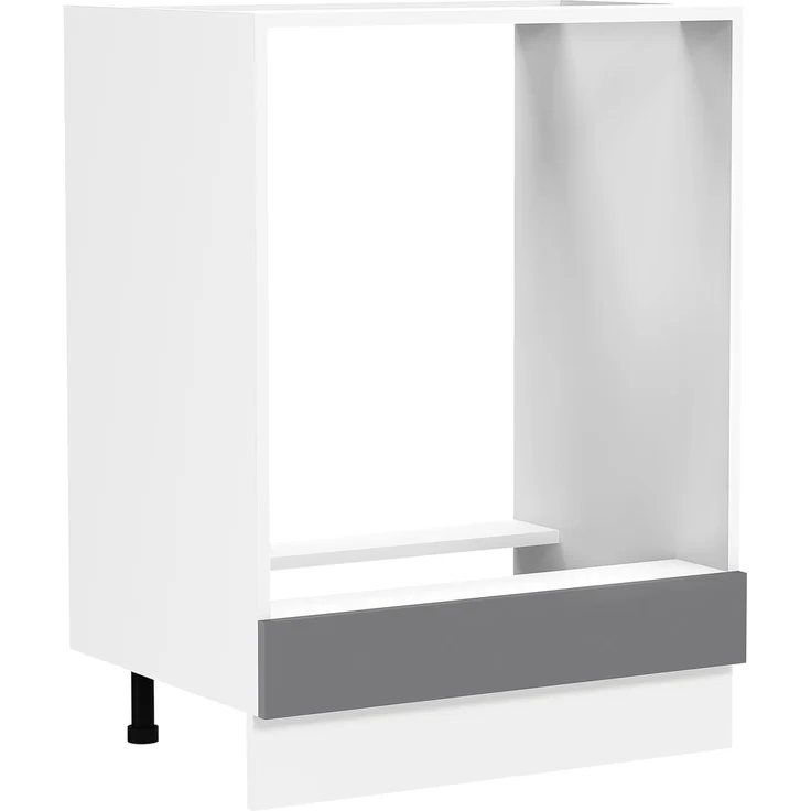 VCM Küchenmöbel Herdumbauschrank & Ofenschrank Fasola 919315 Weiß / Anthrazit H. 82 x B. 60 x T. 46 cm – Bild 1