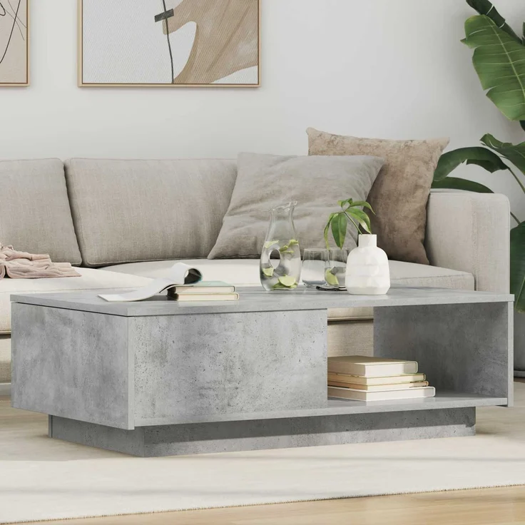 Couchtisch Sofatisch, Beton Grau 95 x 55 x 31 cm Holzwerkstoff d188e – Bild 2