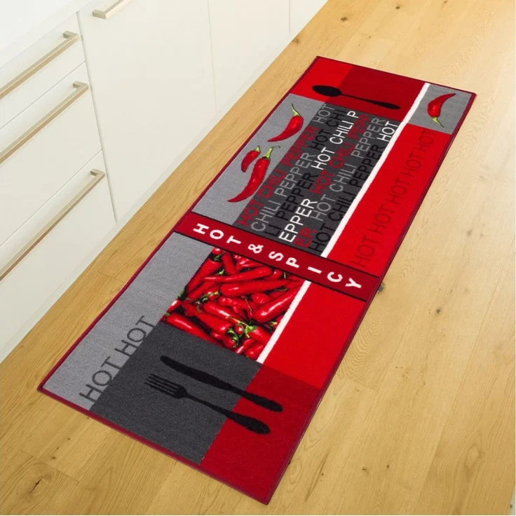 Andiamo Küchenläufer Hot Pepper, rechteckig, Höhe: 5 mm, Motiv Peperoni/Chili, Küche, waschbar, Kundenliebling – Bild 1