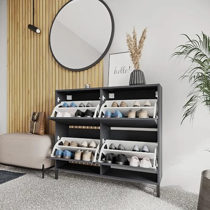 KOMTO Schuhschrank Trek 4 - Schuhregal Geschlossen mit 4 Klappen – Bild 2