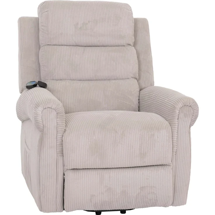Fernsehsessel HWC-K63, Relaxsessel, Liegefunktion Aufstehhilfe Massage Heizfunktion, Stoff (220g/m²) Cord ~ hellgrau – Bild 10