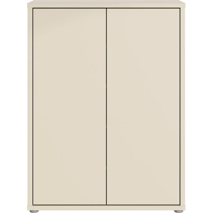 Forte ALICE SPRINGS Schuhschrank 70 80, moderner Flurschrank mit 2 Türen und 4 Einlegeböden, Holzwerkstoff, Kaschmir/Beige, 74,5 cm breit x 99,1 cm hoch x 34,9 cm tief – Bild 3