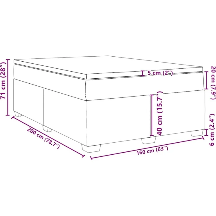 vidaXL Boxspringbett mit Matratze Dunkelgrün 160x200 cm Samt 3285296 – Bild 12