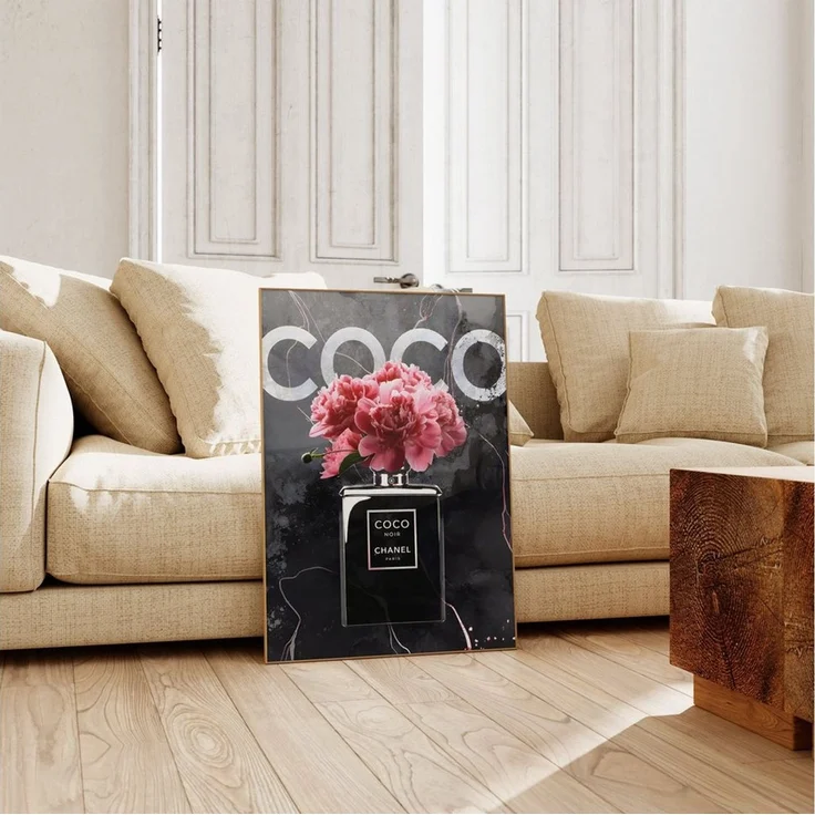 JUSTGOODMOOD Poster Premium ® Coco Chanel Poster · Coco Noir Parfüm Flacon · ohne Rahmen, (1 St), Poster in vielen verschiedenen Größen verfügbar, Poster, Wandbild – Bild 3